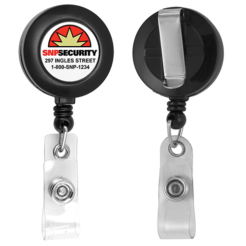 "LORAIN VL" 30" Cord Round Retractable Badge Reel and Badge Holder with Metal Slip Clip Attachment