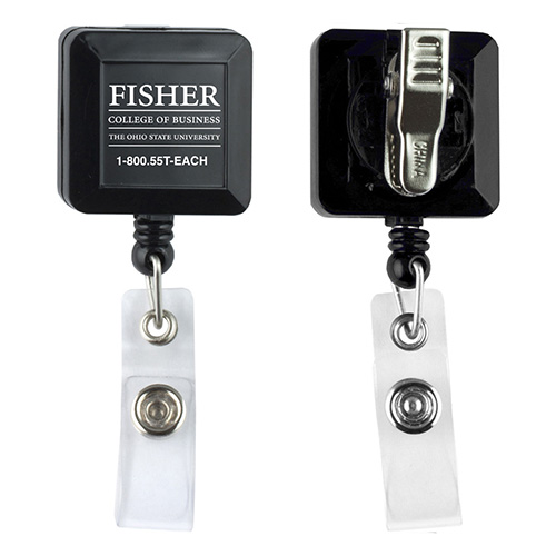 "Olmsted VL" 30” Cord Square Retractable Badge Reel and Badge Holder with Metal Rotating Alligator Clip Attachment