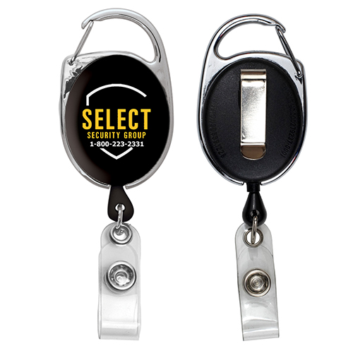 "Oberlin" 30” Cord Retractable Carabiner Style Badge Reel and Badge Holder (Patent D539,122)