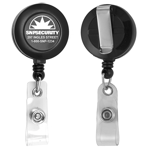 "Lorain VL" 30” Cord Round Retractable Badge Reel and Badge Holder with Metal Slip Clip Attachment