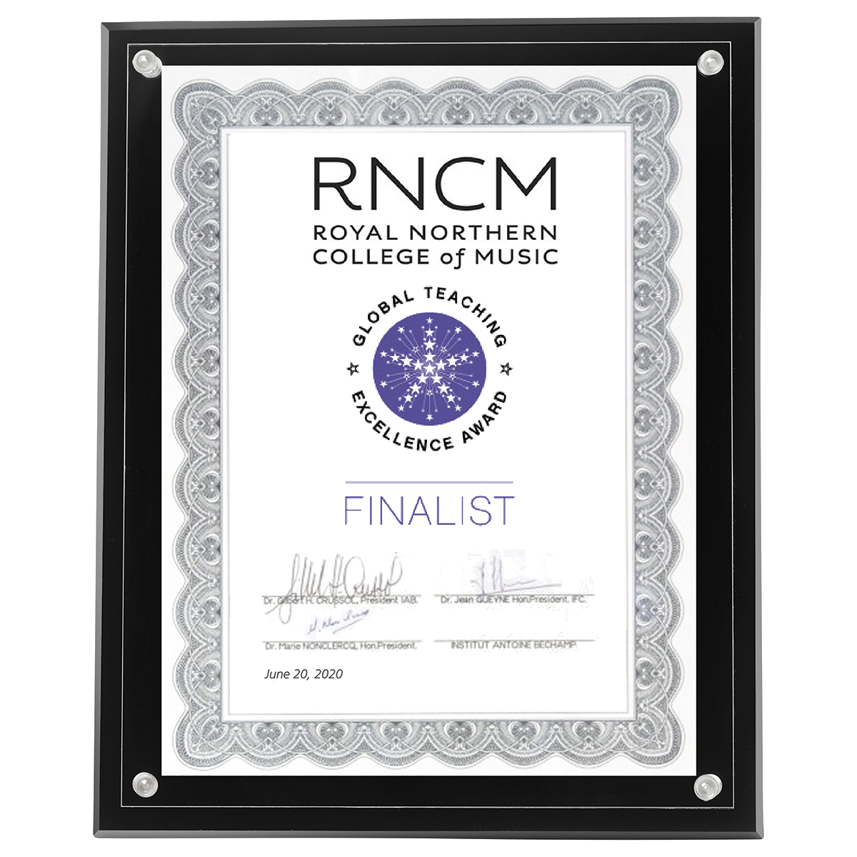 Large Certificate Holder - Clear on Black - 8" x 10" Insert