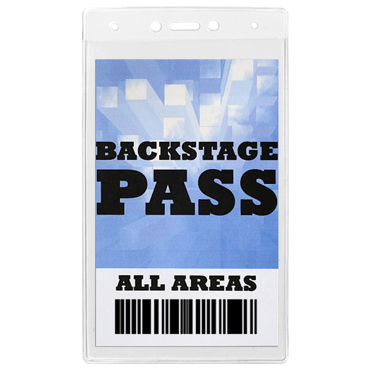 "TOLEDO" Clear Backstage Pass or Pit Pass Size Holder Fits 4" X 7-1/4" Insert