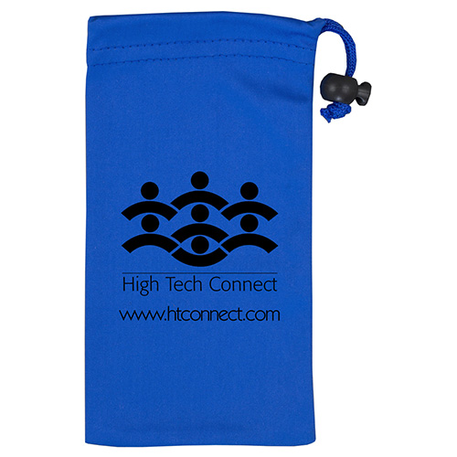 "CLEAN-N-CARRY" Spot Color Microfiber Drawstring Pouch For Cell Phones, Eyeglasses and Other Accessories