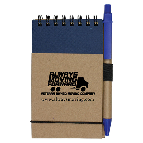 "ARCATA" Eco Inspired Jotter Notepad Notebook with Matching Color Eco Inspired Paper Pen