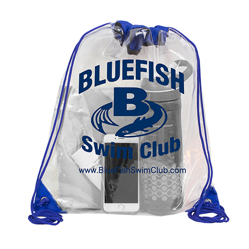 13" W x 16" H - "EVEREST" Tall Clear Drawstring Cinch Pack Backpack
