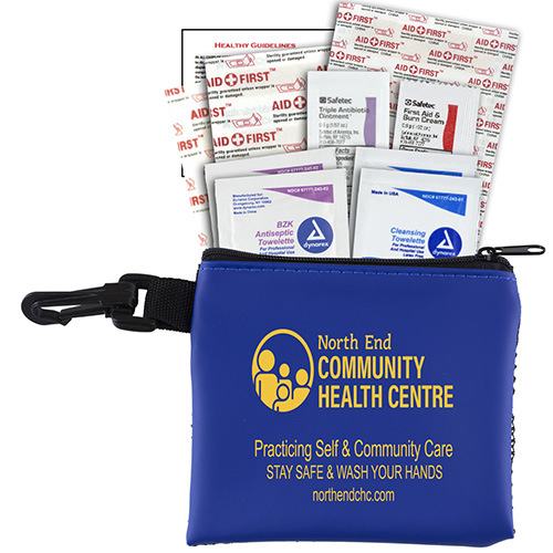"PARK DOC" 16 Piece All Purpose First Aid Kit in Mesh Zipper Pouch with Carabiner Hook