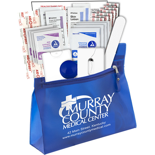 "LAYOVER" 28 Piece Deluxe First Aid Travel Kit in Vanity Travel Zipper Pouch 