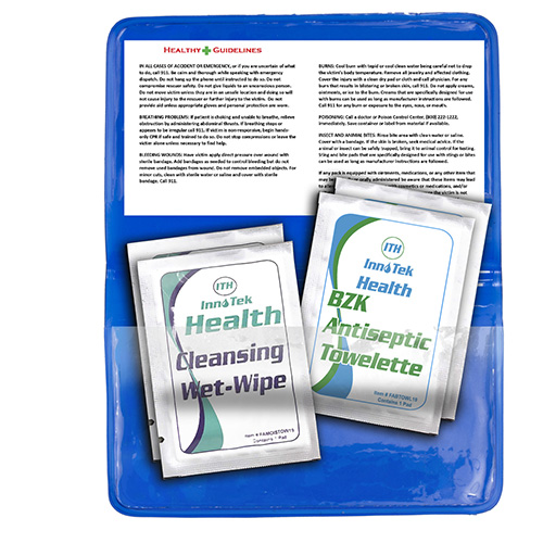 "CRESCENT" First Aid Antiseptic & Disinfectant Wipes Pack In Translucent Vinyl Pouch