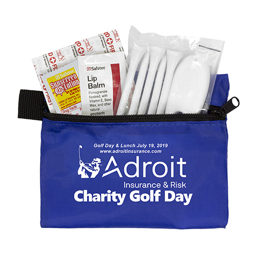 "DEL MONTE" 14 Piece Golf Kit Components inserted into Zipper Pack