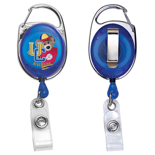 "OBERLIN PI" 30" Cord PhotoImage ® Full Color Imprint* Retractable Carabiner Style Badge Reel and Badge Holder  (Patent D539,122)