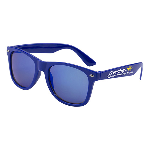 "CLAIREMONT" Colored Mirror Tint Lens Sunglasses with High Gloss Frame