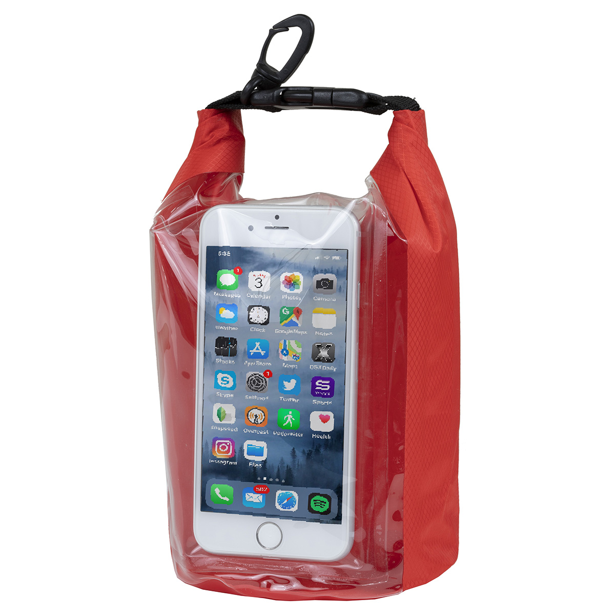 7" W x 11" H "THE NAVAGIO" 2.5 Liter Water Resistant Dry Bag With Clear Pocket Window