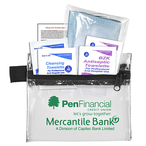 3-Ply Mask & Antiseptic Wipes in Zipper Pouch