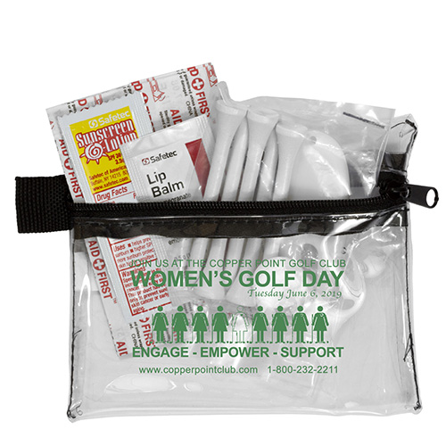 "DEL MONTE" 13 Piece Golf Kit Components inserted into Zipper Pack