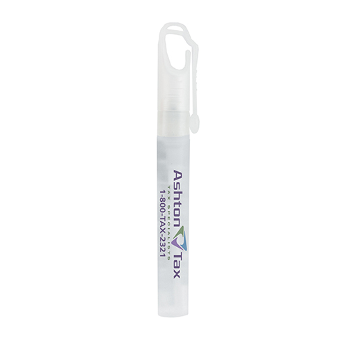“SprayClip” 10 ml. Antibacterial Hand Sanitizer Spray Pump Bottle with Carabiner Clip Cap