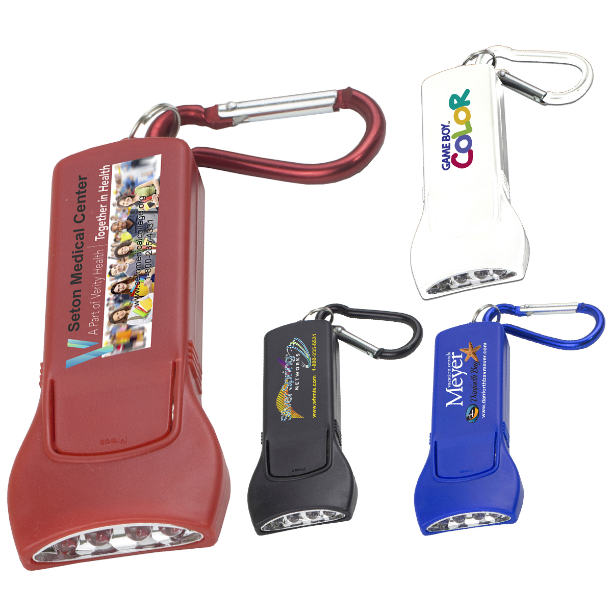 "BEAMER" 4 LED Keyholder Keylite with Carabiner Clip (Photoimage Full Color)