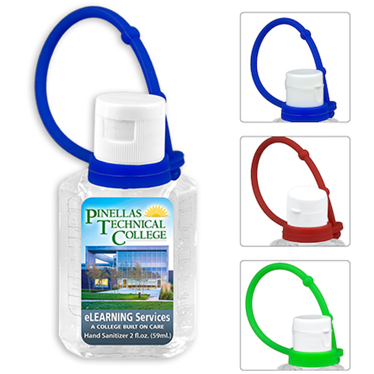 "SANPAL XL CONNECT" 2 oz Hand Sanitizer Antibacterial Gel with Colorful Silicone Carry Leash 