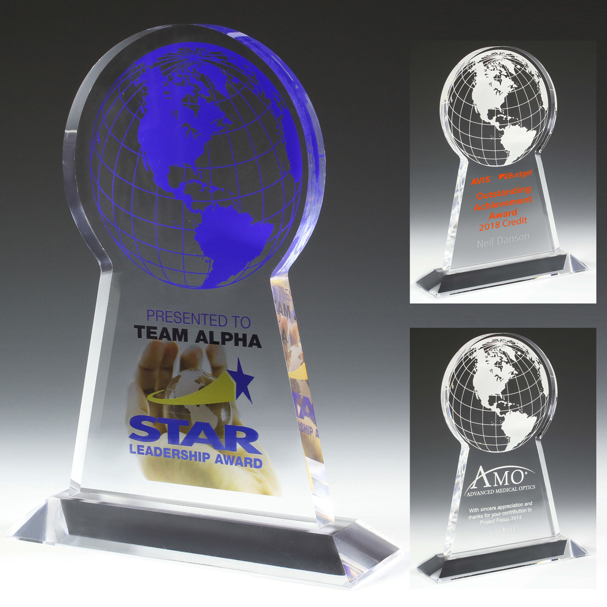 2061S (Screen Print), 2061L (Laser), 2061P (4Color Process) - Tall Globe Award