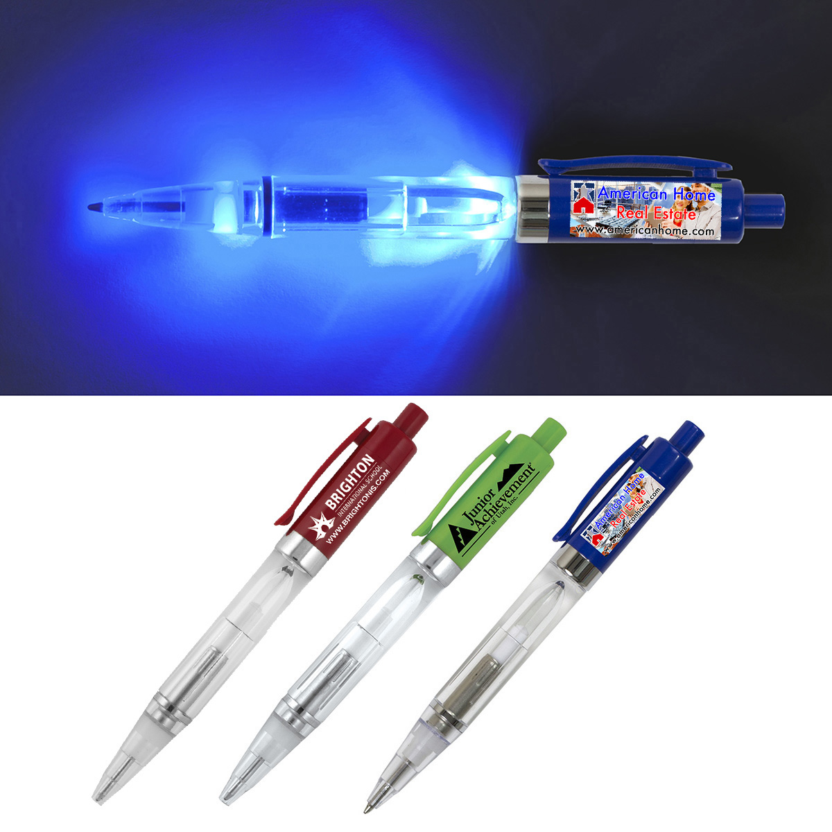 "VICENTE" Light Up Pen with BLUE Color LED Light