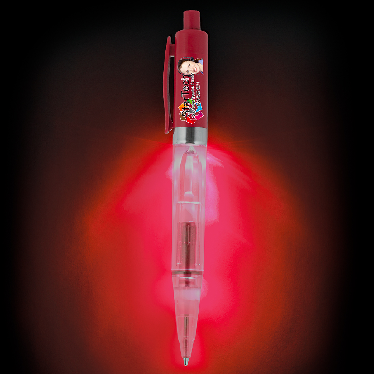 "LOMA" Light Up Pen with RED Color LED Light
