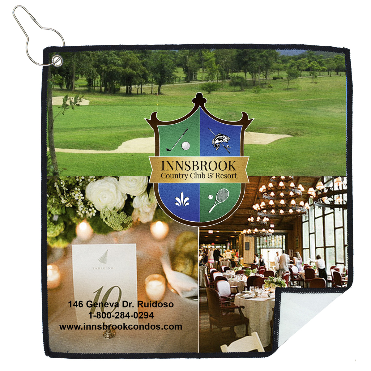 "TEE OFF" PhotoImage ® Full Color Imprint Suede Golf Towel