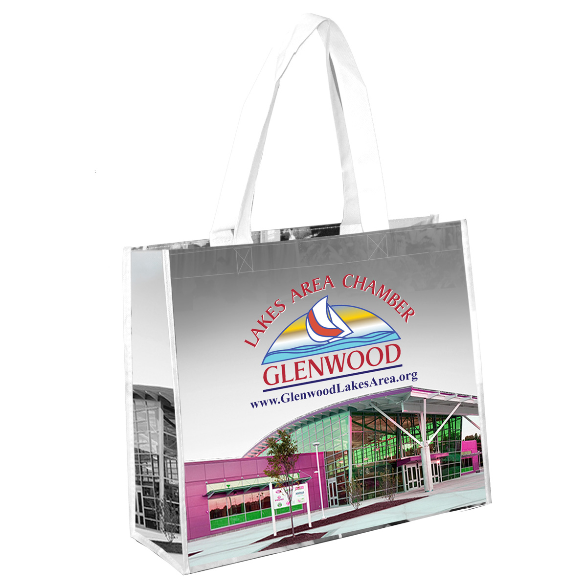 12-3/4" H x 15" W - "MARGARET" Non-Woven Full Color Laminated Wrap Carry All Tote and Shopping Bag