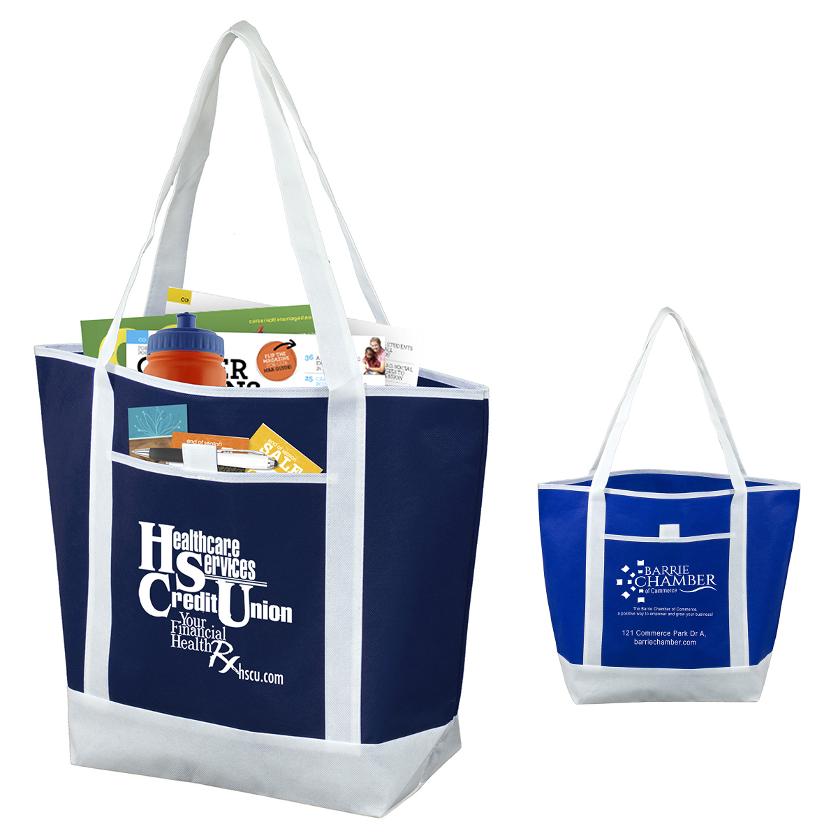 17-1/2" W x 13-1/2" H x 6" D - "THE LIBERTY" Beach, Corporate and Travel Boat Tote Bag