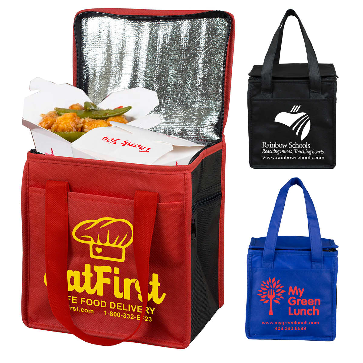 8" W x 8-1/2" H -  "SUPER FROSTY" Insulated Food Delivery Bag  – Lunch Size Tote