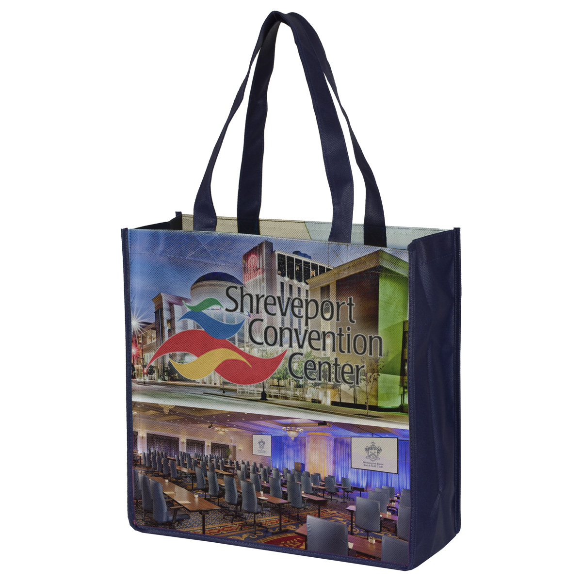 “COLUMBUS” 13” W x 13” H Full Color Import Air Ship Grocery Shopping Tote Bags