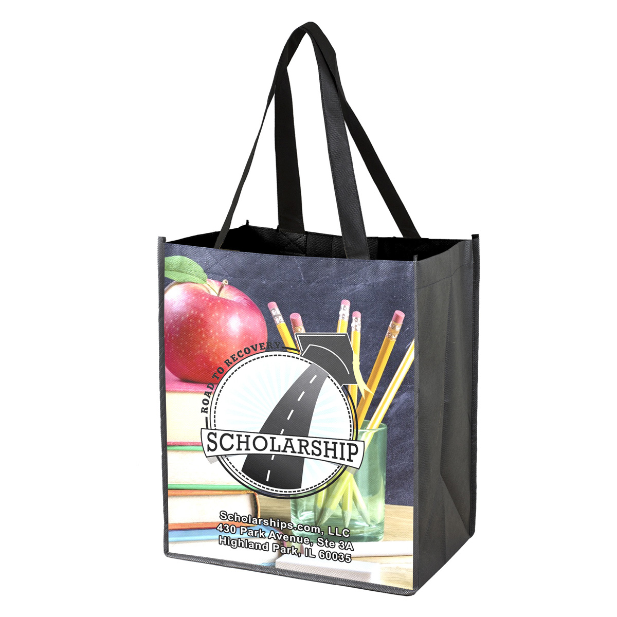 “SOUTH COAST” 12” W x 13” H Full Color Import Air Ship Glossy Lamination Grocery Shopping Tote Bags