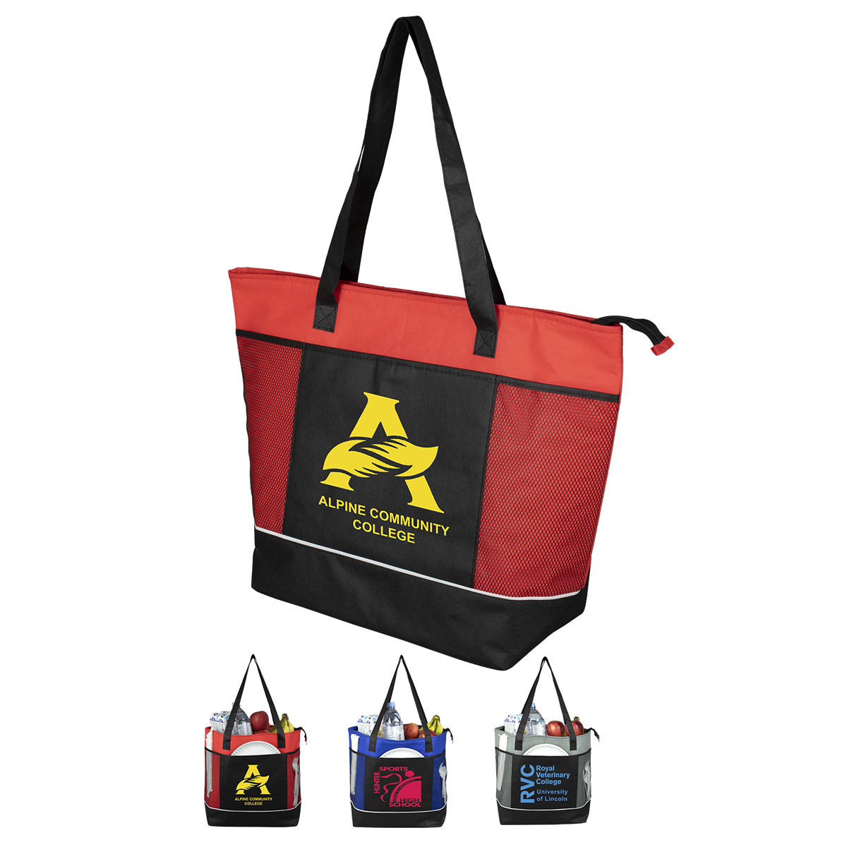 "FROST LINE" Super-Sized Insulated Zipper Cooler Tote