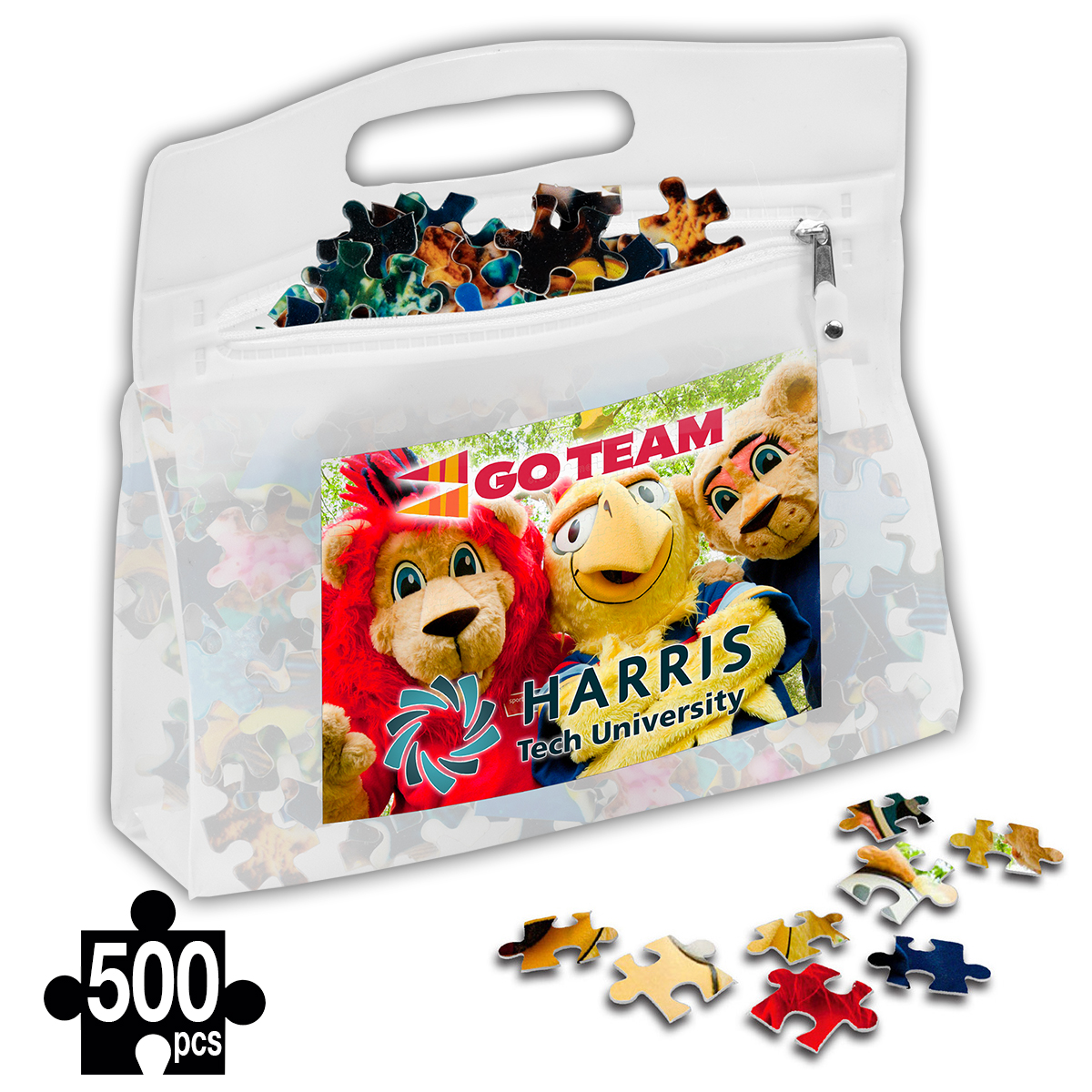 "QUINCY" 500 Piece Full Color Custom Jigsaw Puzzle In Deluxe Vinyl Storage Pouch