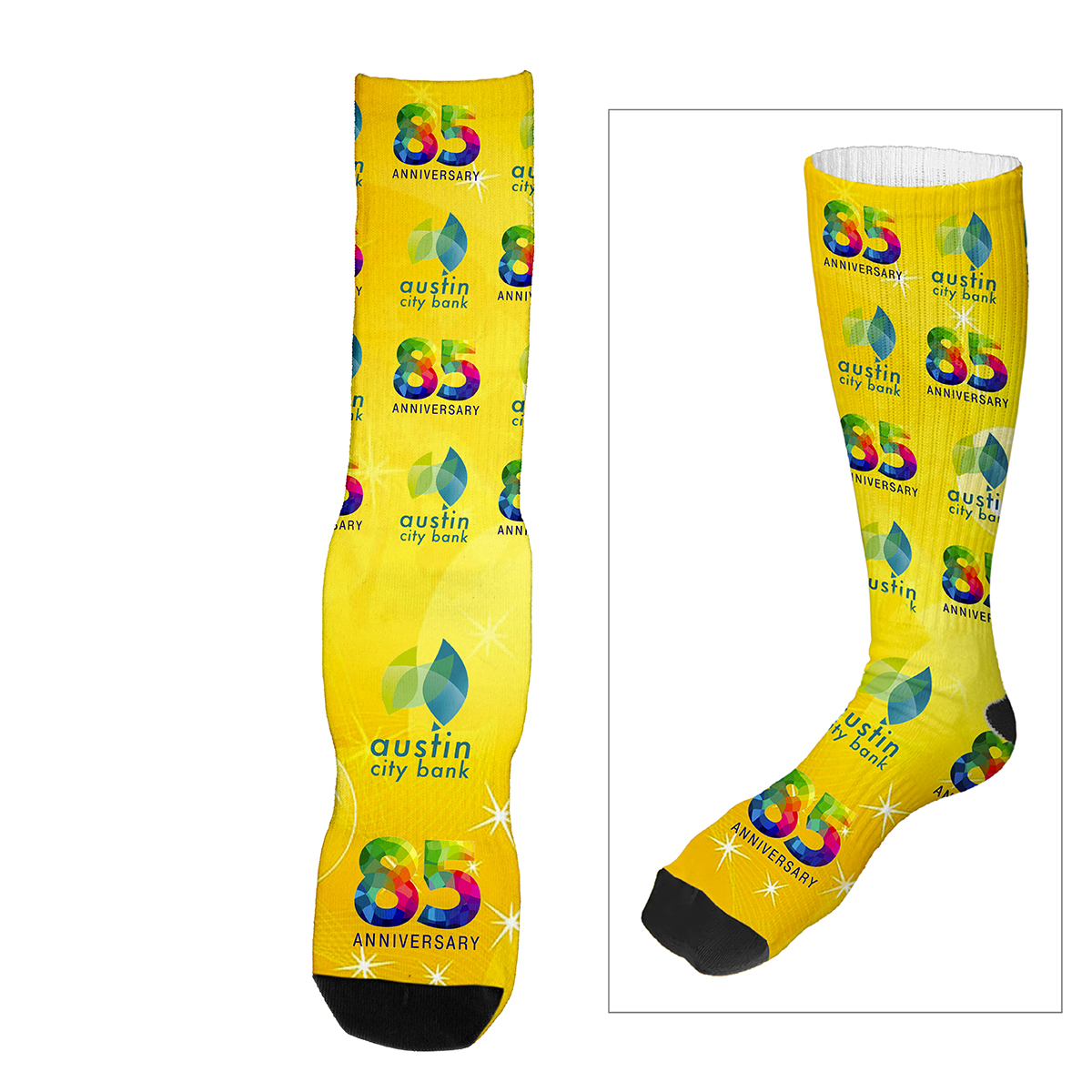 "WYE" Dye Sublimated Crew (Athletic) Socks (Pair)