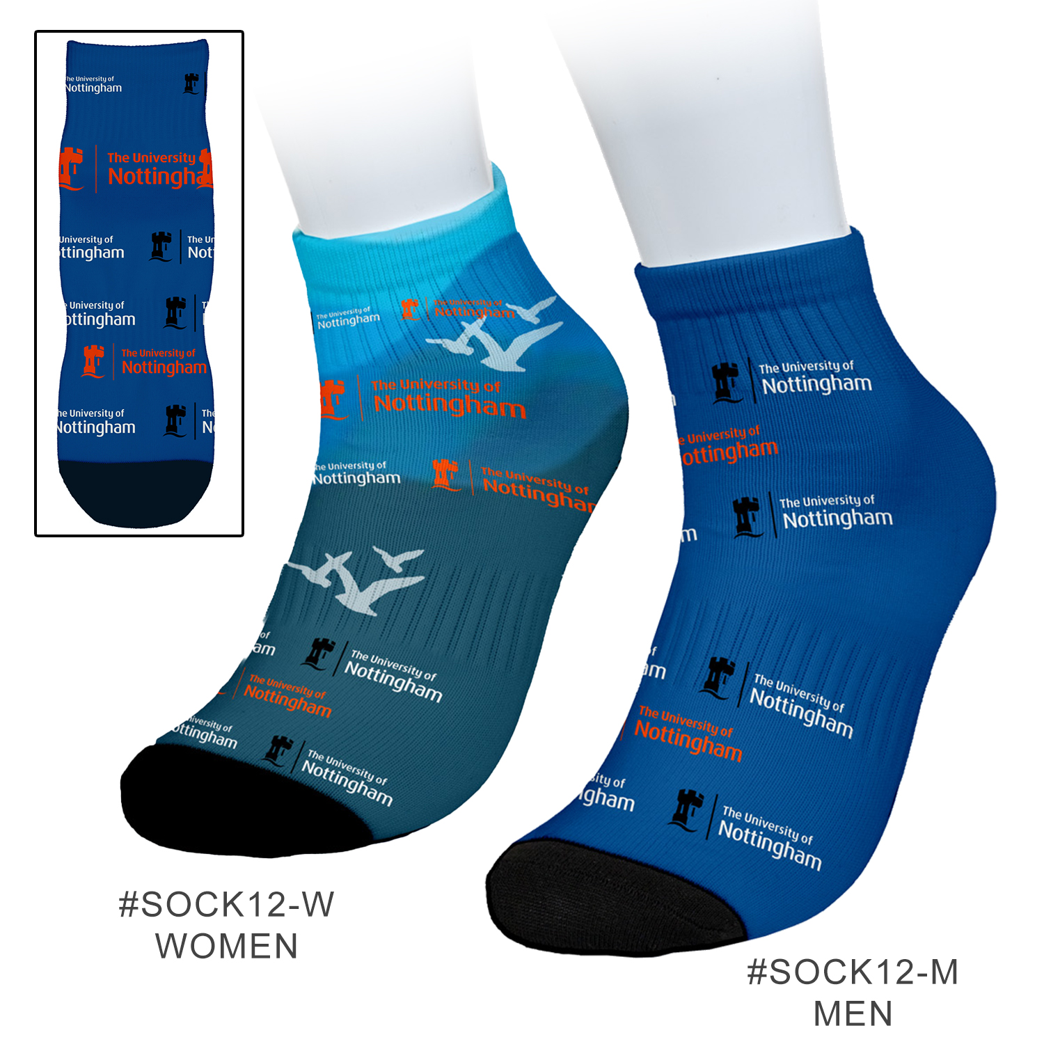 "SPORTY" Color Sublimation Low-Cut Ankle Crew Socks in Men’s & Women’s Size (SOCK12-M Men / SOCK12-W Women)