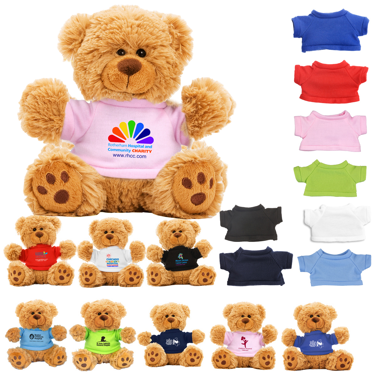 “Ted T. Bear” 6” Plush Teddy Bear With Choice of T-Shirt Colour