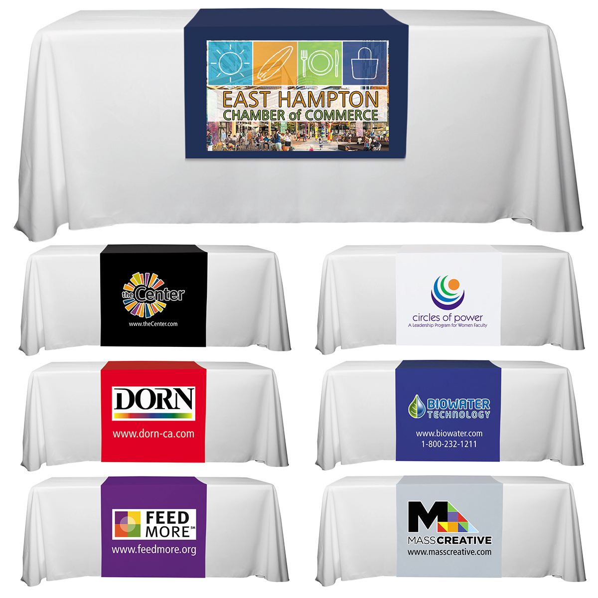 "ROGER SIX" 60 L Table Runners (PhotoImage Full Color) / Accommodates 3 ft Table and Larger