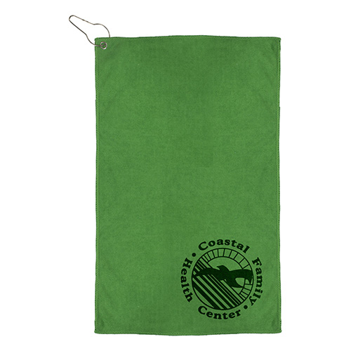 "THE IRON" 300 GSM Heavy Duty Microfiber Golf Towel with Metal Grommet and Clip 12" x 18"