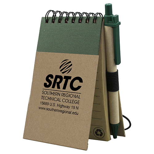 "ARCATA" Eco Inspired Jotter Notepad Notebook with Matching Color Eco Inspired Paper Pen
