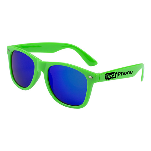 "CLAIREMONT" Colored Mirror Tint Lens Sunglasses with High Gloss Frame