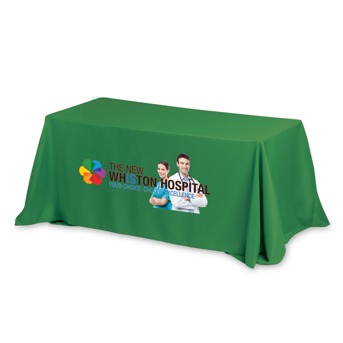"ZENYATTA EIGHT" 8 ft 4-Sided Throw Style Table Covers & Table Throws (PhotoImage Full Color) / Fits 8 ft Table