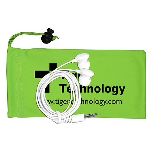 Tuneboom Mobile Tech Earbud Kit w/Microfiber Cinch Pouch