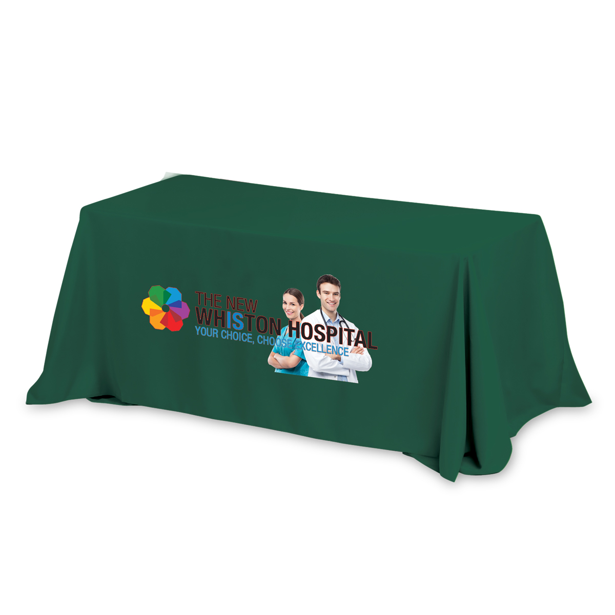 "Preakness Six" Fits 6 ft Table 3-Sided Economy Table Covers & Table Throws (PhotoImage Full Colour)