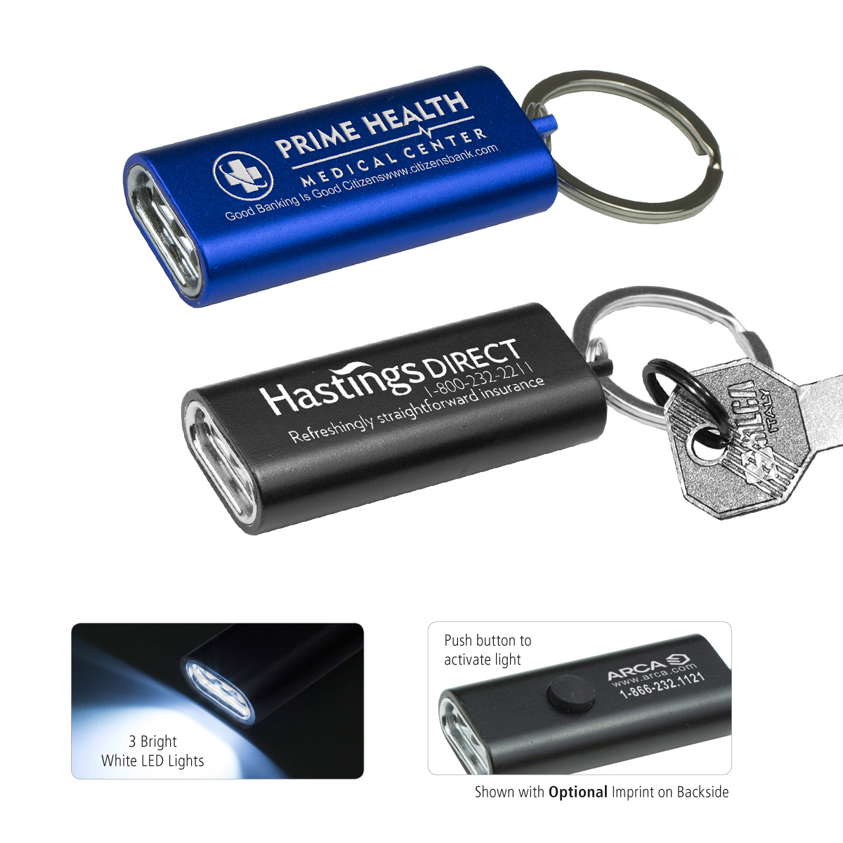 "TITANIA" 3 LED Ultra Thin Aluminum Keychain Keylight