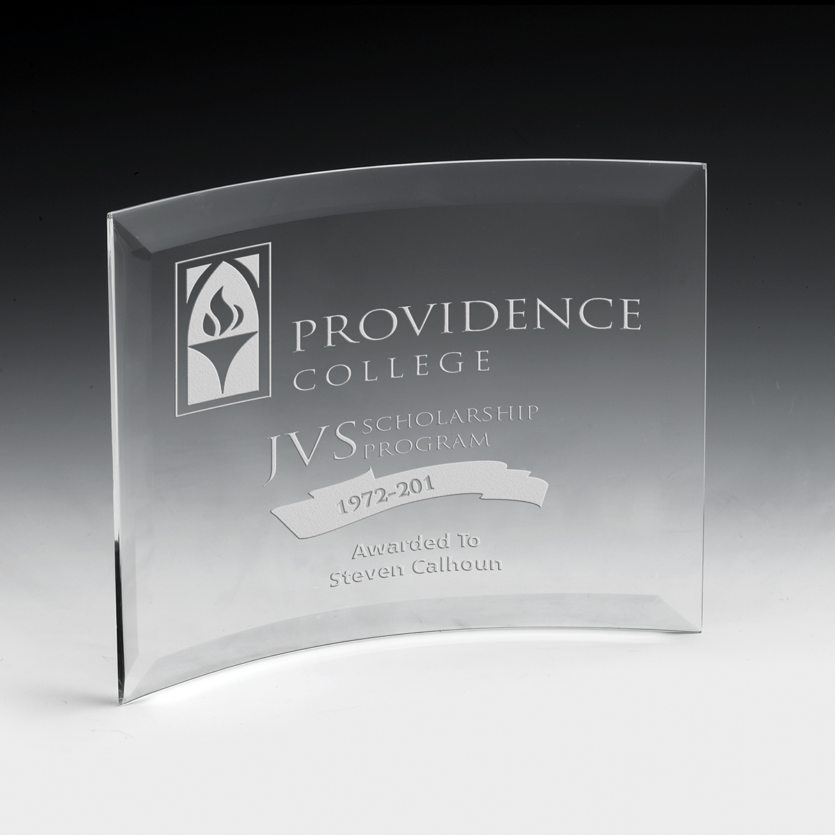 2240S (Screen Print), 2240L (Laser) - Freestanding Curved Award - 4” x 6”