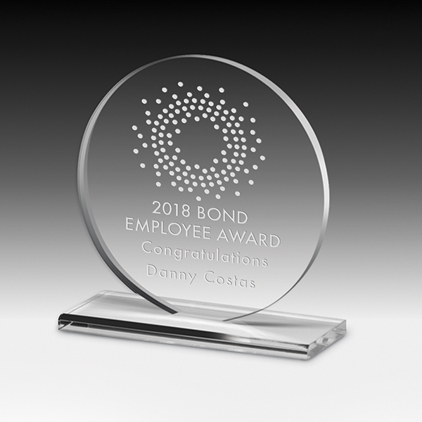 2254-1S (Screen Print), 2254-1L (Laser), 2254-1P (4Color Process) - Elegant Round Acrylic Award - 6"