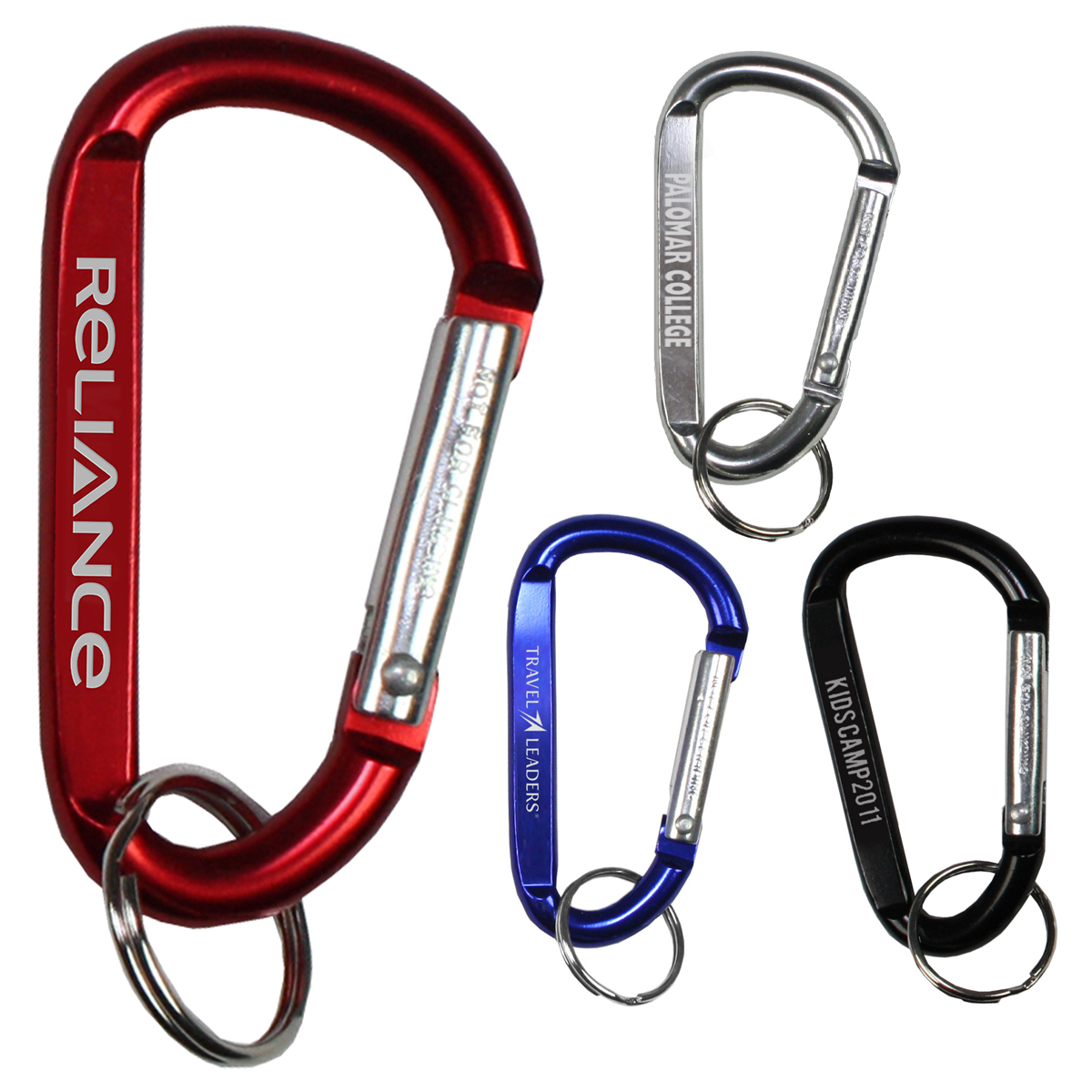 "CARA M" Medium Size Carabiner Keyholder with Split Ring Attachment