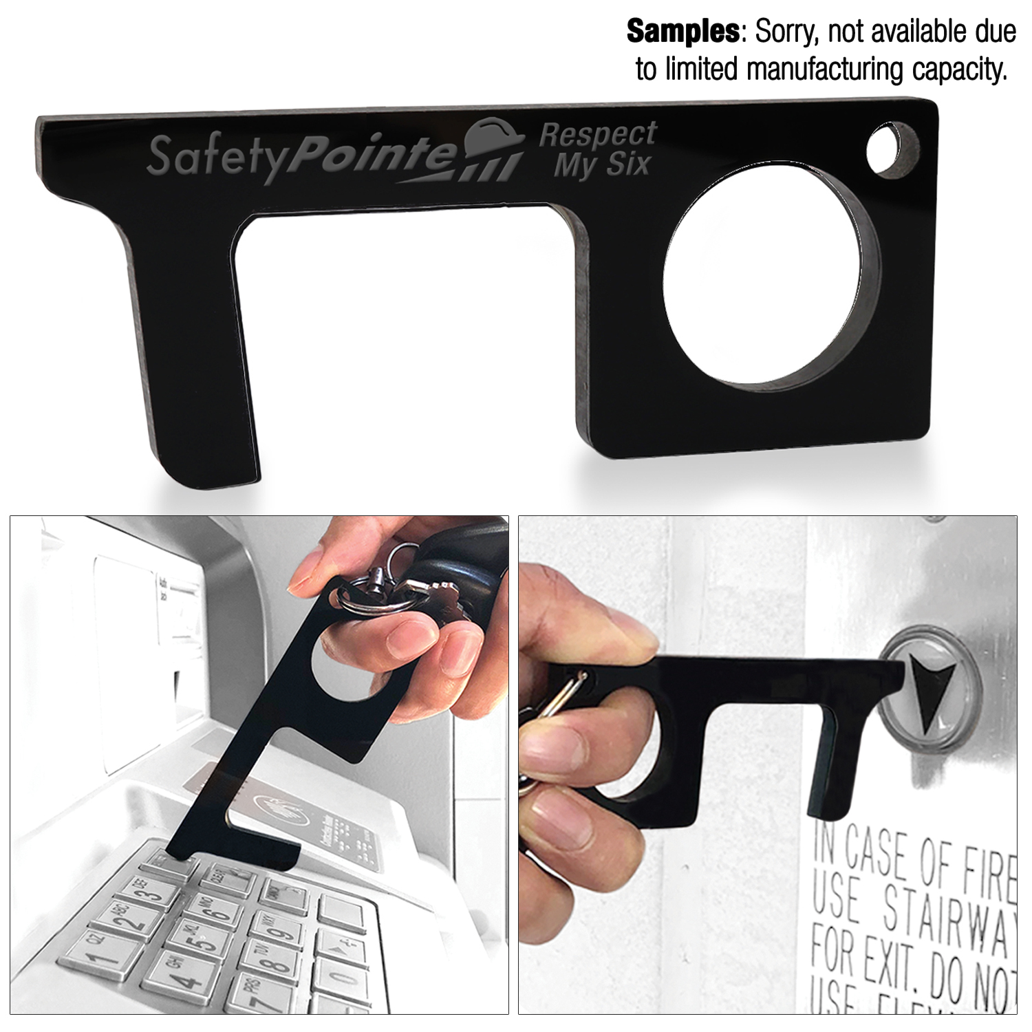 "ANSTED" Touchless Black Acrylic Sanitary Key