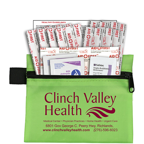 "DOC" 19 Piece Healthy Living Pack Components inserted into Zipper Pouch