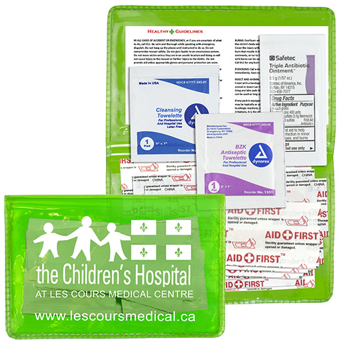 "HEAL-ON-THE-GO XL" 15 Piece Economy First Aid Kit in Colorful Vinyl Pouch