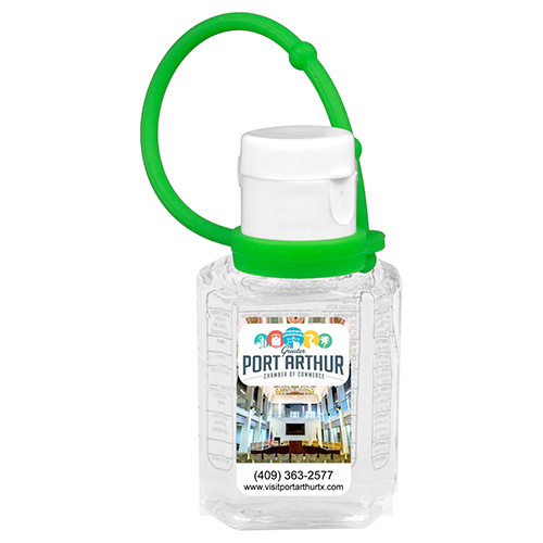 "SANPAL CONNECT" 1.0 oz Compact Hand Sanitizer Antibacterial Gel in Flip-Top Squeeze Bottle with Colorful Silicone Leash